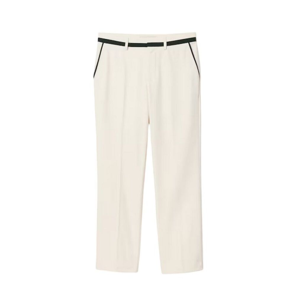 Lacoste Mens Straight Suit Trousers / Cream